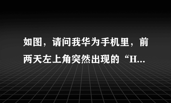 如图，请问我华为手机里，前两天左上角突然出现的“HD”是什么意思