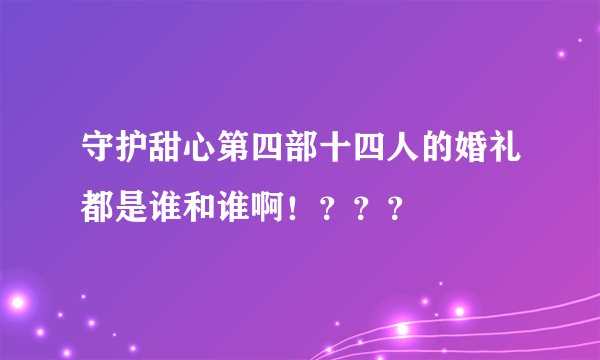 守护甜心第四部十四人的婚礼都是谁和谁啊！？？？