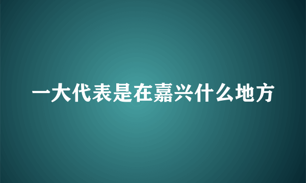 一大代表是在嘉兴什么地方