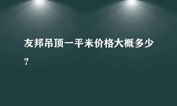 友邦吊顶一平米价格大概多少？