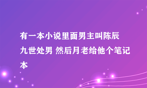 有一本小说里面男主叫陈辰 九世处男 然后月老给他个笔记本