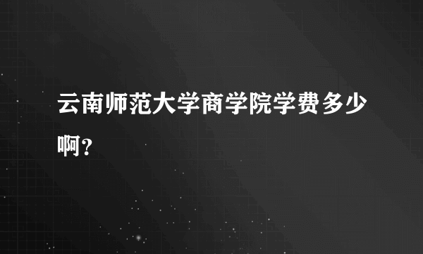 云南师范大学商学院学费多少啊？