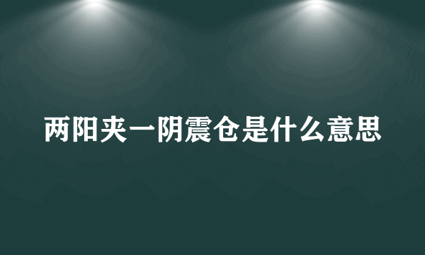 两阳夹一阴震仓是什么意思