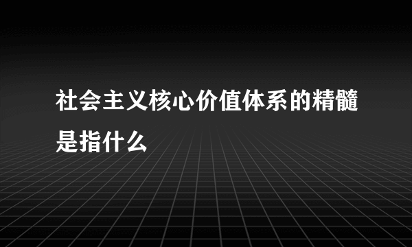 社会主义核心价值体系的精髓是指什么