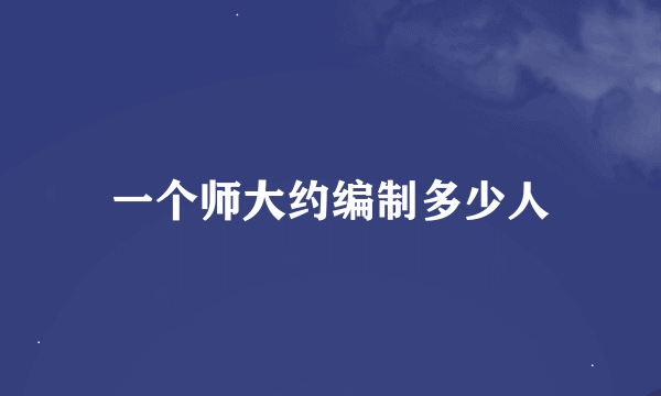 一个师大约编制多少人