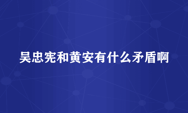 吴忠宪和黄安有什么矛盾啊