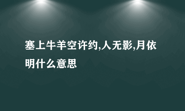 塞上牛羊空许约,人无影,月依明什么意思