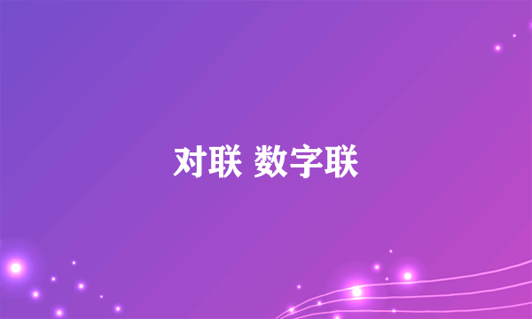 对联 数字联