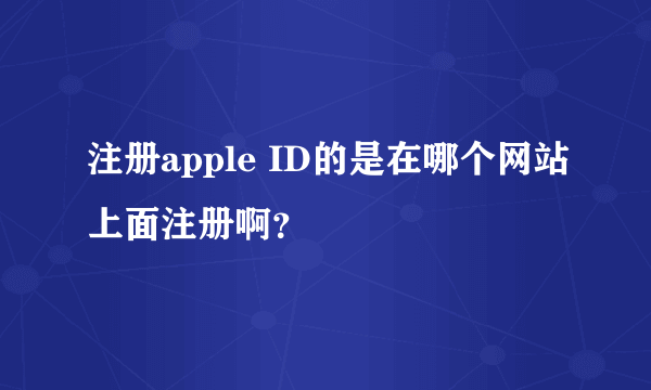 注册apple ID的是在哪个网站上面注册啊？