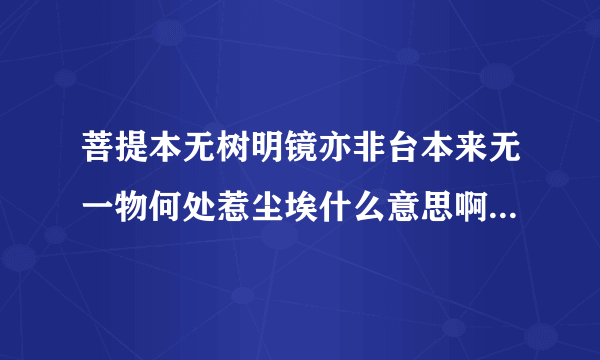 菩提本无树明镜亦非台本来无一物何处惹尘埃什么意思啊，出自哪