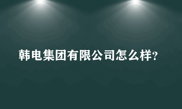 韩电集团有限公司怎么样？