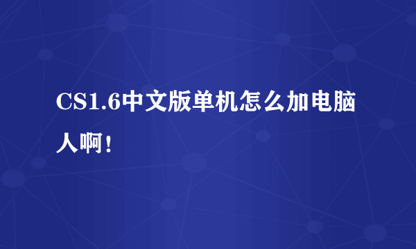 CS1.6中文版单机怎么加电脑人啊！