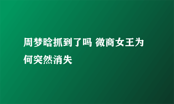 周梦晗抓到了吗 微商女王为何突然消失