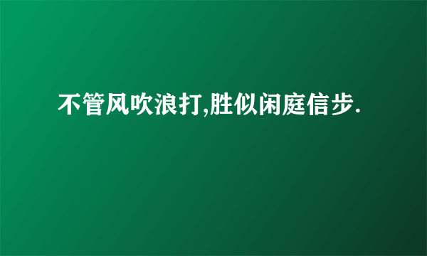 不管风吹浪打,胜似闲庭信步.