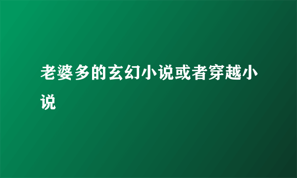 老婆多的玄幻小说或者穿越小说