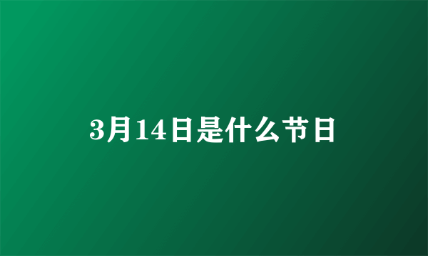 3月14日是什么节日