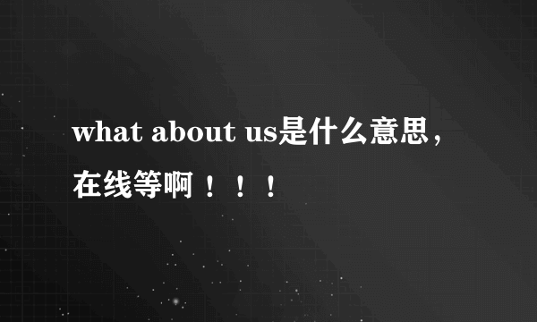 what about us是什么意思，在线等啊 ！！！