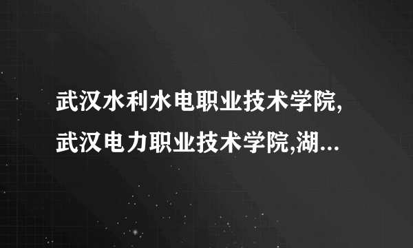 武汉水利水电职业技术学院,武汉电力职业技术学院,湖北城市建设职业技术学院那个好