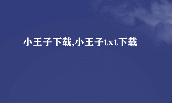 小王子下载,小王子txt下载