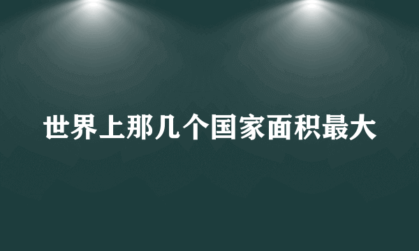 世界上那几个国家面积最大