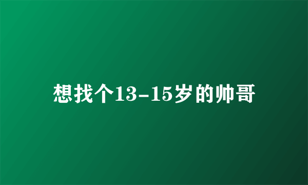 想找个13-15岁的帅哥