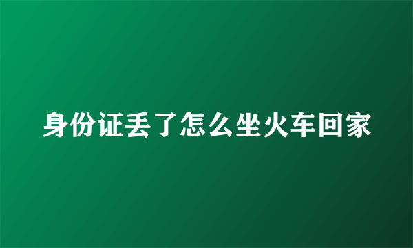 身份证丢了怎么坐火车回家