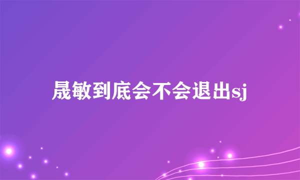 晟敏到底会不会退出sj