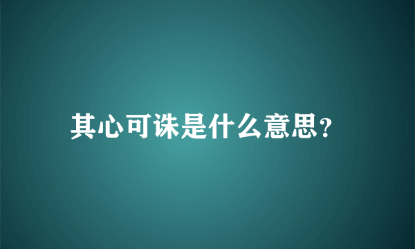 其心可诛是什么意思？