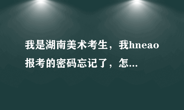 我是湖南美术考生，我hneao报考的密码忘记了，怎样才能找回啊？