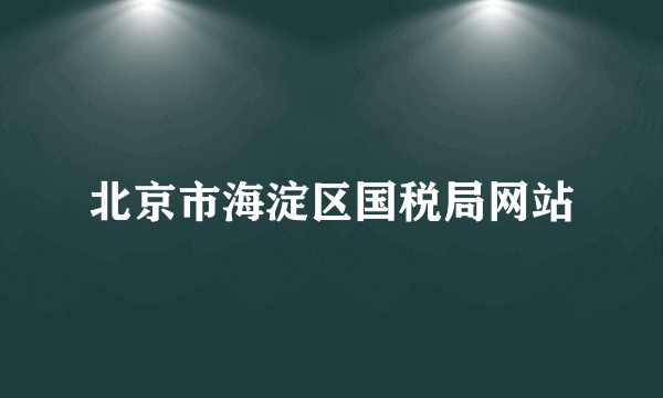 北京市海淀区国税局网站