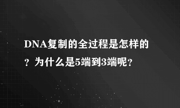 DNA复制的全过程是怎样的？为什么是5端到3端呢？