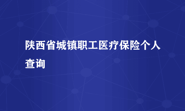 陕西省城镇职工医疗保险个人查询