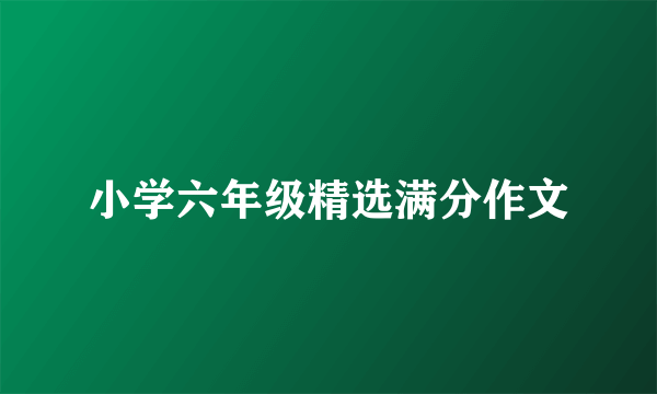 小学六年级精选满分作文