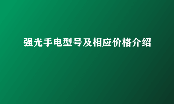 强光手电型号及相应价格介绍