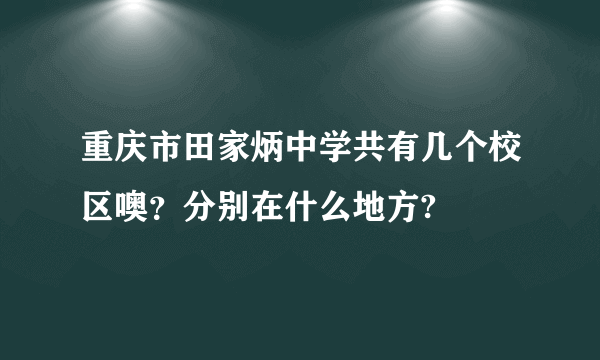 重庆市田家炳中学共有几个校区噢？分别在什么地方?