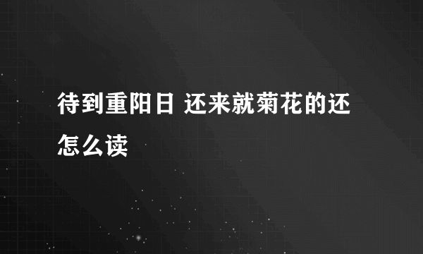 待到重阳日 还来就菊花的还怎么读