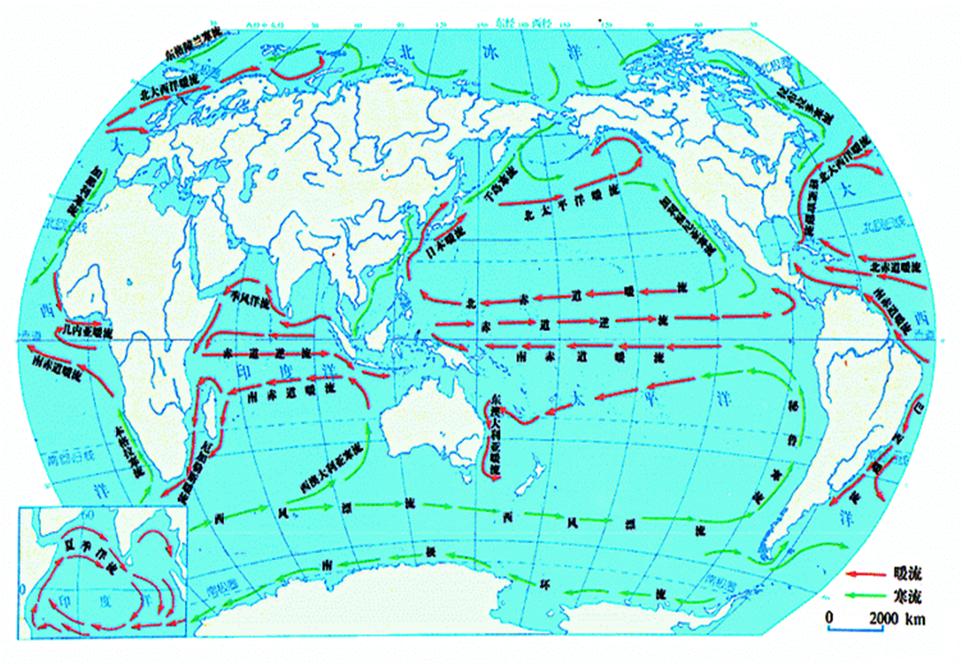 世界海峡，洋流一览图