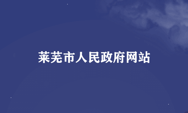 莱芜市人民政府网站