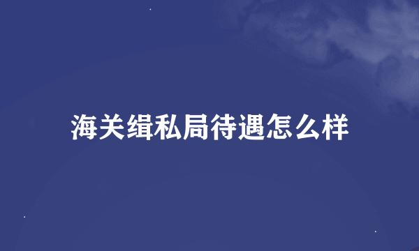 海关缉私局待遇怎么样