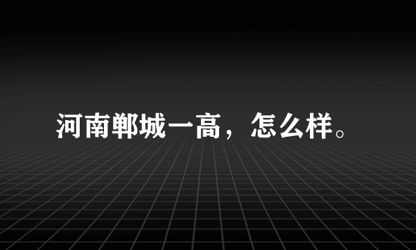 河南郸城一高，怎么样。