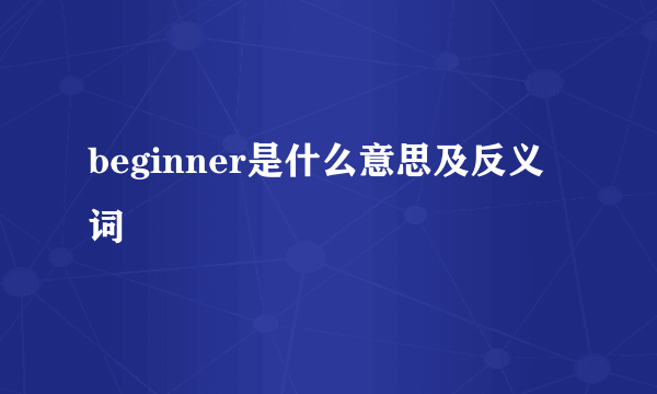 beginner是什么意思及反义词