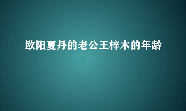 欧阳夏丹的老公王梓木的年龄