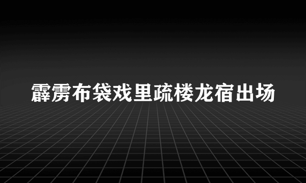 霹雳布袋戏里疏楼龙宿出场