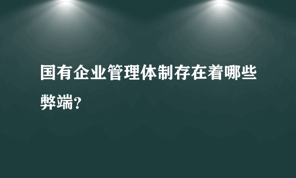 国有企业管理体制存在着哪些弊端？