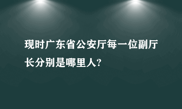 现时广东省公安厅每一位副厅长分别是哪里人?