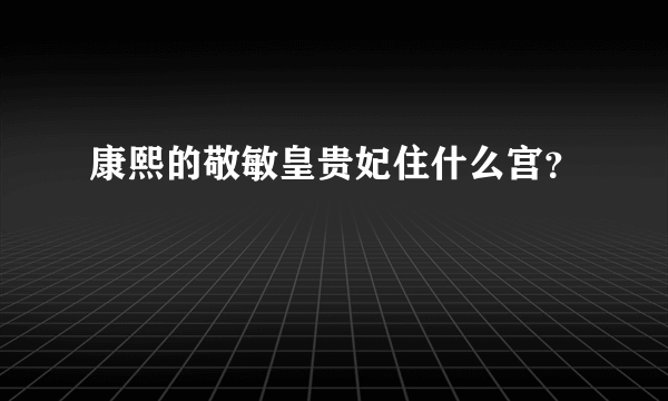 康熙的敬敏皇贵妃住什么宫？