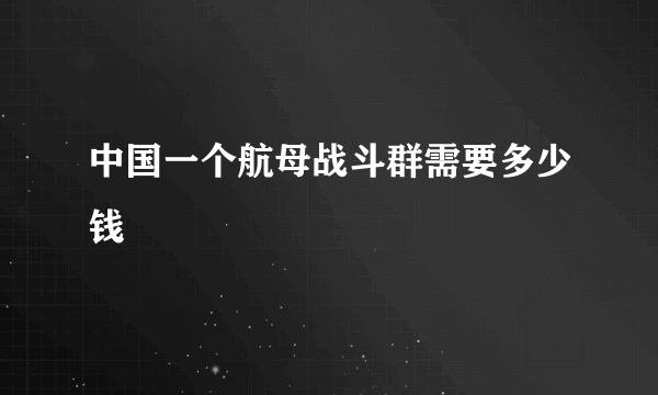 中国一个航母战斗群需要多少钱