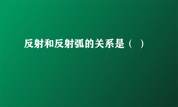 反射和反射弧的关系是（ ）