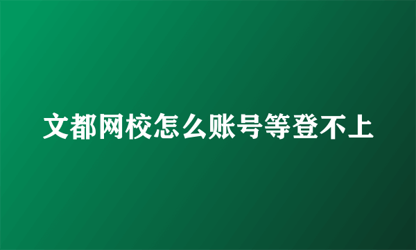 文都网校怎么账号等登不上