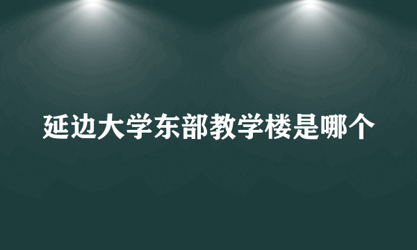 延边大学东部教学楼是哪个